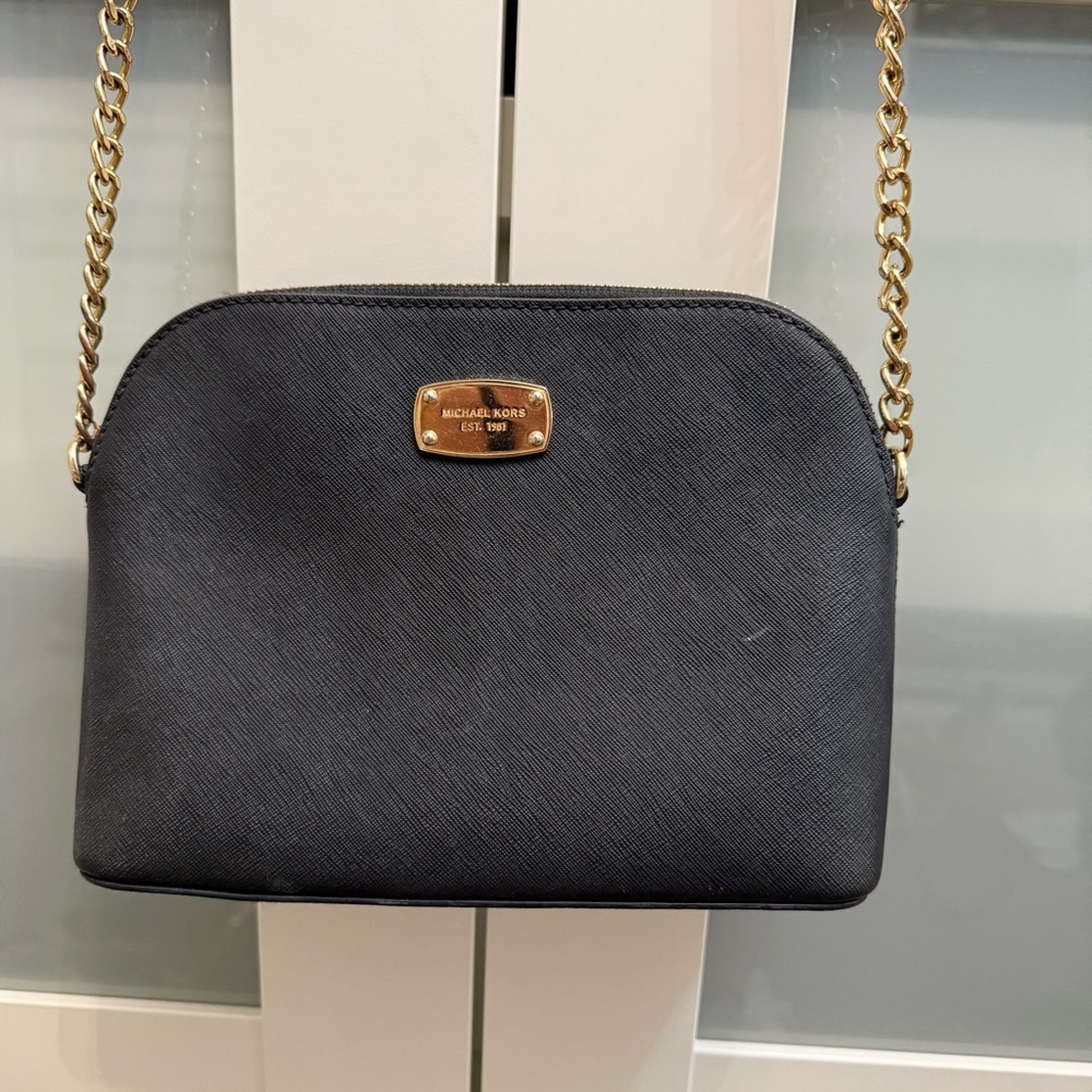 Michael Kors Charcoal Crossbody Bag with Gold Chain